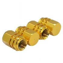 4x Gold Aluminum Valve Stem Caps Tire Covers Air Metal Car/Truck/ATV/Motorcycle