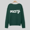 thumbnail image 5 of Womens Christmas Sweater New Crew Neck Long Sleeved Pullover for Relaxed Fit Cozy Fall Sweaters Green S, 5 of 9