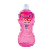 Nuby No-Spill Easy-Grip Pink Soft Spout Sippy Cup, 10 fl oz