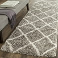 thumbnail image 3 of SAFAVIEH Hudson Amias Geometric Shag Runner Rug, Grey/Ivory, 2'3" x 12', 3 of 9
