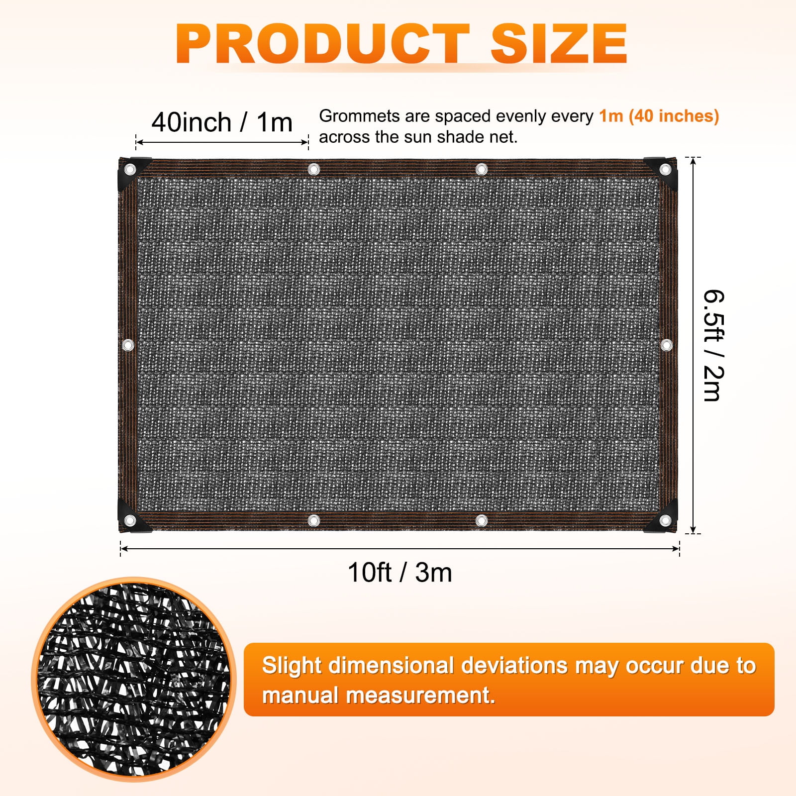 Uxcell 90% Sun Shade Cloth for Garden, HDPE 6.5x10 FT Sun Shade Net with Reinforced Grommets for Patio/Greenhouse [Black]