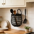 thumbnail image 4 of Upgraded Woven Basket Kitchen Ginger And Garlic Storage Container Vintage Wall Mounted Basket Small Hanging Basket Flower Basket Kitchen Hanging Basket Q, 4 of 6