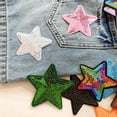 thumbnail image 3 of Monebena 28Pcs Sequin Star Iron on Patches 2 Sizes Embroidery Star Patches for Clothing Bags Jackets Jeans Hats Accessory Craft Christmas Decoration Multicolor M01, 3 of 16