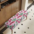 thumbnail image 4 of POLERO Pink Cherry Print Dining Bench Cover Anti-Dust Stretch Bench Cushion Cove with Elastic Edge Home Decor Rectangle Seat Protector for Bedroom, Kitchen, 4 of 7