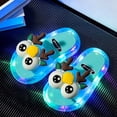 thumbnail image 2 of FINALGANG Kids Open Toe Single Strap Slide Slippers With 3D Cartoon Decor Colorful Light-Up Sole For Indoor Outdoor Summer Daily Wear Blue, 2 of 5