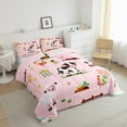 thumbnail image 3 of jejeloiu Cartoon Animal Queen Comforter Set,Cow Sheep Pig Bedding Sets,Funny Country Theme Bedding Comforter Set For Girl Boys,Super Cozy Room Decor Reversible,3pcs, 3 of 8