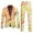 Yellow_002, variant on Ediodpoh Male Rainbow Long Sleeve Coat and Pants Two Piece Suit Printed Button and Pockets Suit for Holiday Party Events Mens Suits Yellow XL