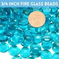 thumbnail image 3 of Uscover 10 Lb Fire Glass Beads for Fire Pit,3/4" Caribbean Blue Luster Fire Pit Glass Rocks for Natural/Propane Gas Fireplace and Landscaping, 3 of 12