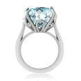 thumbnail image 3 of Gem Stone King 925 Sterling Silver Sky Blue Simulated Aquamarine and White Topaz Engagement Ring for Women (10.90 Cttw, 14MM Cushion, Size 8), 3 of 3