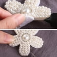 thumbnail image 6 of 8Pcs Pearl Beaded Applique Flower Shaped Patches Appliques Embroidery White Floral Acrylic for Clothing Sew on Ornament Accessories DIY Sewing Craft for Decoration, 6 of 6