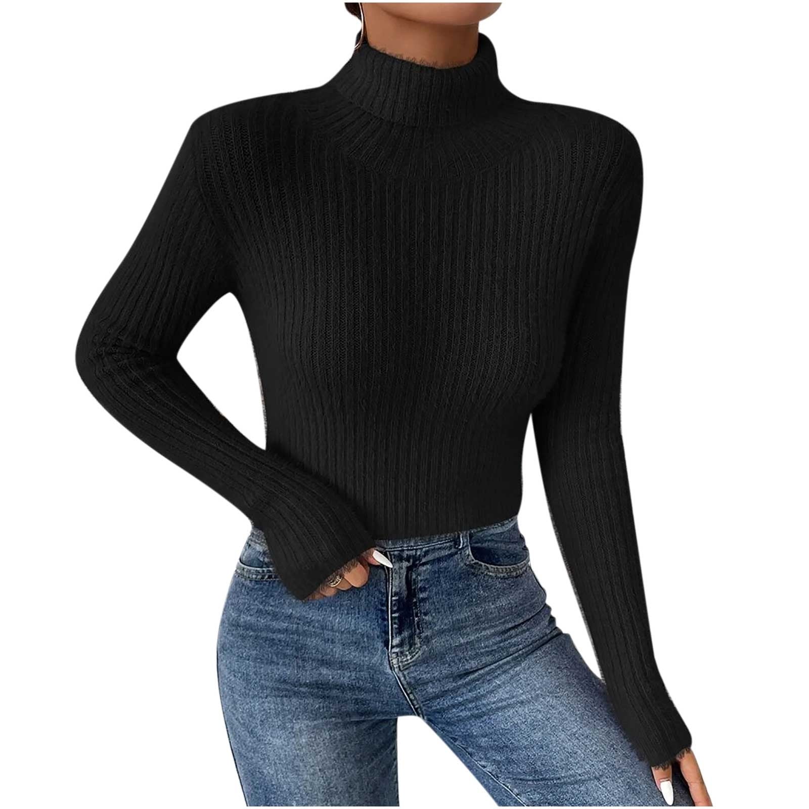 Long Sleeve Turtleneck Knitted Crop Top – Tonys Finest