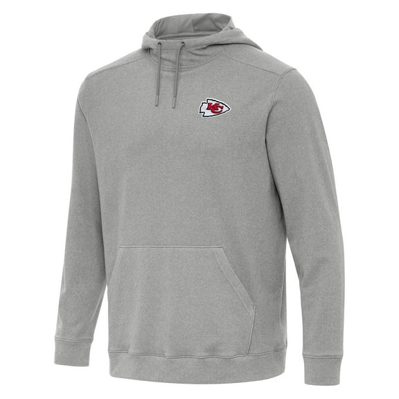 Men's Antigua Heather Gray Kansas City Chiefs Cloud Pullover Hoodie