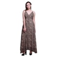 thumbnail image 1 of Bimba Robe Longue Maxi d'Été à Imprimé Floral pour Femme, Col en V, Tenue de Villégiature pour les Vacances - X-Grand, 1 of 4