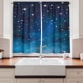 thumbnail image 2 of Ambesonne Night Kitchen Curtains, Vibrant Star Ombre Sky, 55"x39", Pale Blue Dark Blue, 2 of 3