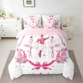 thumbnail image 2 of Manfei Ballet Princess Twin Bedding Sets 7-Piece for Kids, Pink Dreamy Bowknot Bedding Comforter Set, Merry Christmas Reversible Sheet Sets, Lightweight Room Decor, 2 of 7