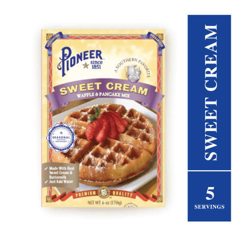 Pioneer Sweet Cream Waffle & Pancake Mix, 6 oz,4 Pack
