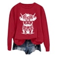 thumbnail image 1 of WEAIXIMIUNG Chandails en Molleton à Col Rond pour Femmes, Designs Mignons, Chandail en Molleton d'Automne et d'Hiver 2025, Col Rond, Mode Imprimé Vache, Manches Longues, Mode Décontractée, Haut de Sortie, 1 of 4