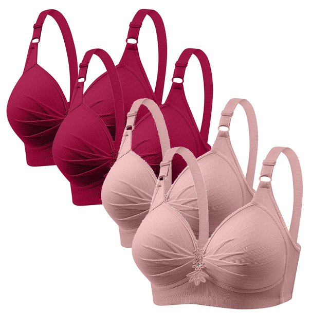 LOVZFMLL Bras for Women Woman's Printing Gathered Together Large Size Daily Bra Underwear No Rims Multicolor 2XL