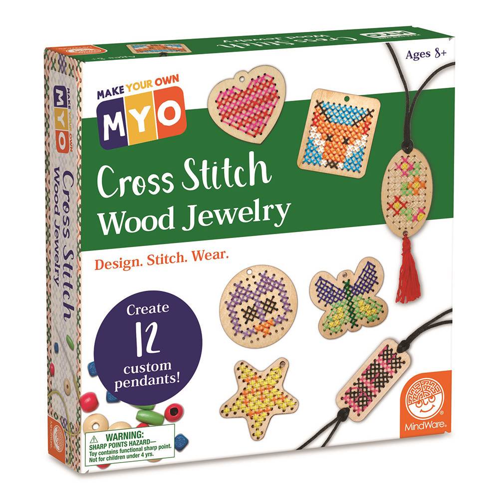 Make Your Own Cross Stitch Wood Jewelry