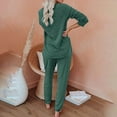 thumbnail image 3 of Sweatpants Women‘s Suit 2-Piece Button Pullover Drawstring Sweatpants Casual Wear Set, 3 of 6