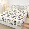 thumbnail image 5 of Manfei Watercolor Fishing Queen Sheets, Outdoor Adventure Queen Sheet Sets, Cream Khaki, 4pcs, 1 Flat Sheet, 1 Fitted Sheet and 2 Pillowcases, 5 of 6