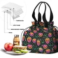 thumbnail image 4 of Neon Halloween Pumpkins Pattern Drawstring Lunch Bag Women - Drawstring Lunch Bag Insulated for Work Office - Stain-Resistant Large Lunchbags for Women with Multi-Pockets, 4 of 6
