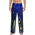 thumbnail image 2 of Kdxio Christmas Night Print Men's Sleep Pajama Pant Lounge Pants with Pockets, 2 of 8