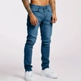 thumbnail image 5 of WTOBBY Men's Slim Fit Jeans with Functional Pockets Casual Trend Denim Trousers - Comfortable Stretch Long Pants Design for Streetwear and Daily Activity Wear Experience,Blue 30, 5 of 5