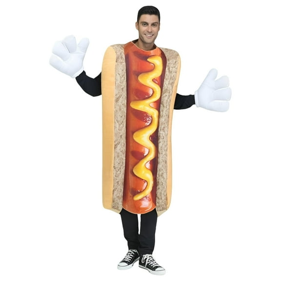 Fun World Hot Dog Unisex Halloween Fancy-Dress Costume for Adult, One Size Fits All
