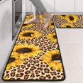 thumbnail image 2 of Kitchen Rugs Sets Of 2,Beige Leopard Sunflower Pattern Anti Fatigue Kitchen Mat Rugs Non Slip Washable,Decorative Kitchen Floor Mats for Kitchen,Sink,Laundry,17"x47"+17"x47", 2 of 5
