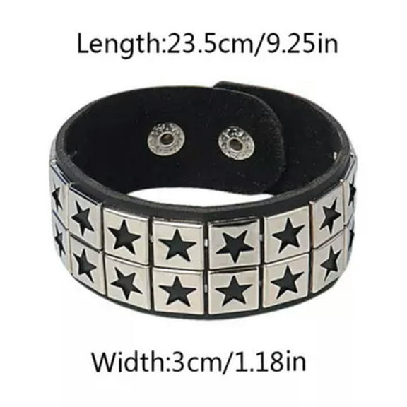 K-KED Gothic Punk Rock Skull & Spikes Leather Cuff Bracelet Studded Wristband Jewelery-XQ0390