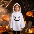 thumbnail image 2 of REDARER Kids Ghost Cosplay Poncho Hooded Cape with Spooky Face Print for Halloween Party Trick or Treat Dress Up Role Play Fancy Dress Outfit,5-6 Years, 2 of 3