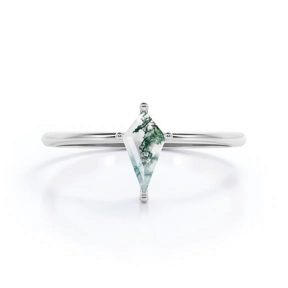 1.5ct Natural Green Moss Agate Engagement Ring Rose Gold Cluster Aquatic Agate Promise Ring Marquise Cut CZ Diamond Woman Moss agate Wedding Ring