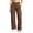 Brown Leggings, variant on Womens Workout Yoga Pants Cross Waist Straight Leg Pants Solid Color Cargo Trousers with Multiple Pockets Navy XL