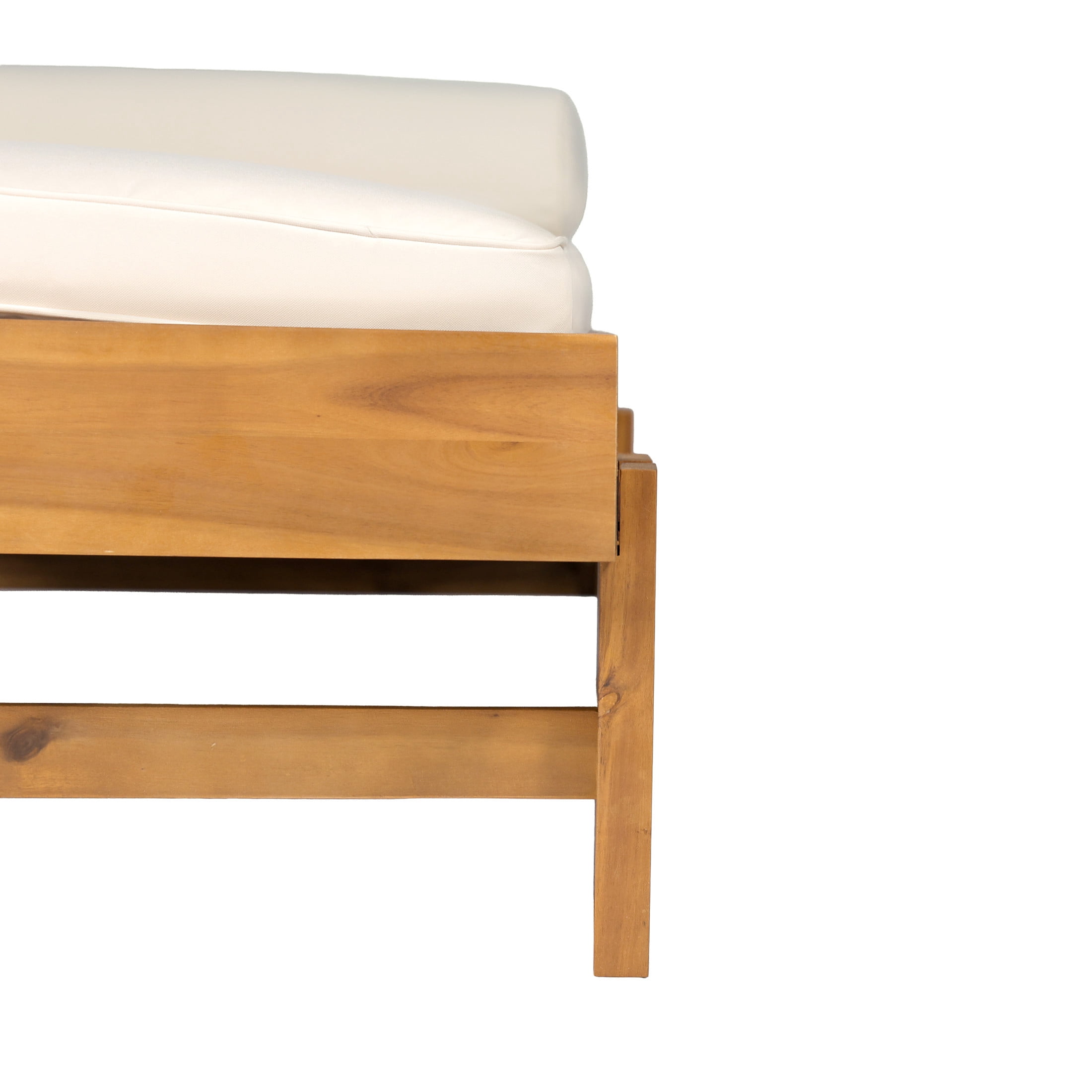 Christopher Knight Home Acacia Wood Daybed with Cushion & Pillow, Indoor Outdoor Lounge, Teak+Cream