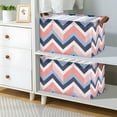 thumbnail image 2 of Yayeee Foldable Storage Basket for Shelves with Handles Set of 2 Waterproof Cloth Bins, White Geometric, 2 of 7