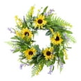 thumbnail image 2 of CC Christmas Decor Sunflower and Lavender Artificial Spring Floral Wreath - 26" - Yellow and Green, 2 of 4