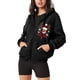 thumbnail image 2 of Puntoco Mujeres Casual Impreso Pullover Manga Larga Con Capucha Bolsillo Blusa Tops Sudaderas Liquidación Puntoco Puntoco-1354, 2 of 6