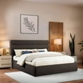 thumbnail image 2 of Meridian Furniture Adam Brown Boucle Fabric King Bed, 2 of 10