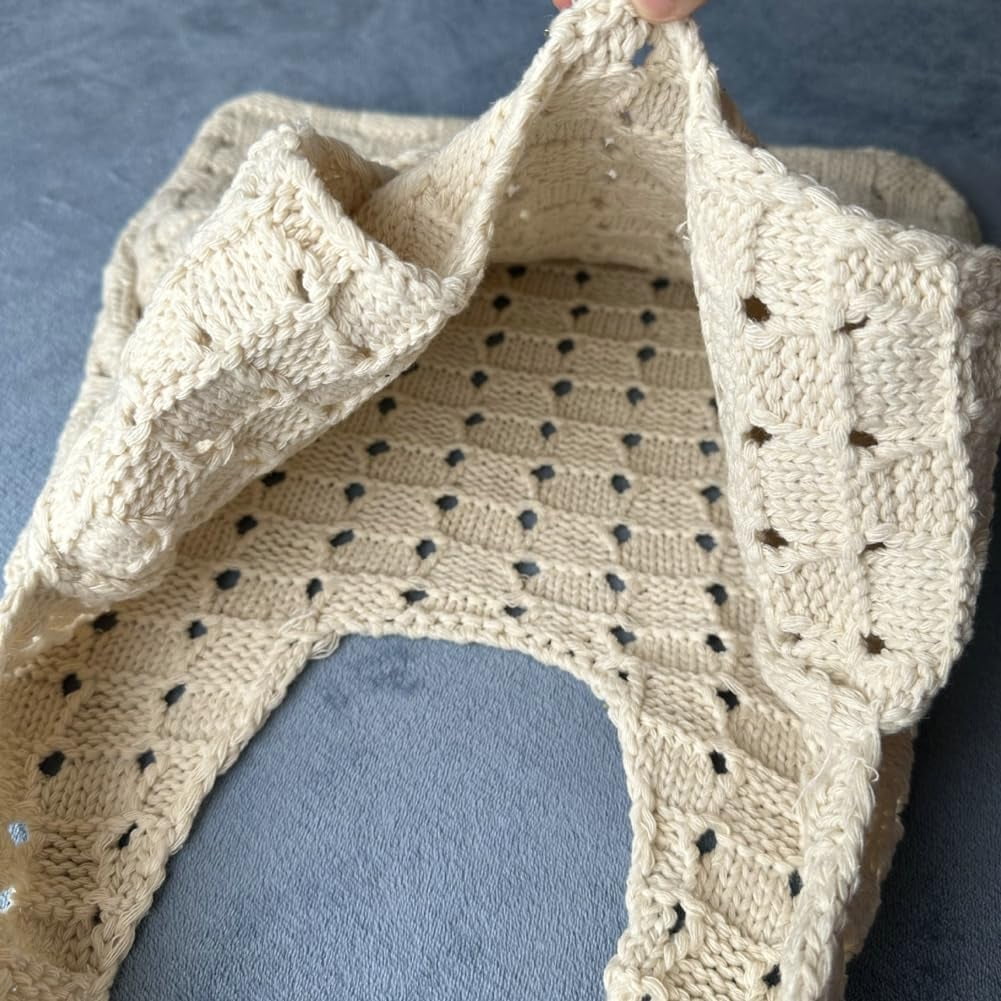Kukuzhu Crochet Beach Tote Bag for Women Knit Shoulder Bag Aesthetic Knit Bag Woven Hobo Bag Hollow Summer Bag