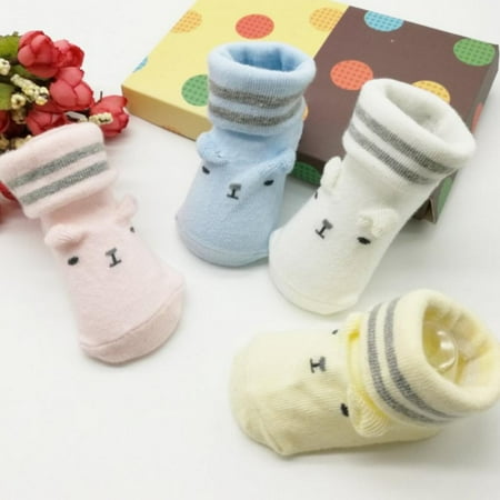 

Novobey Baby Socks Lovely Baby Children Non-Skid Non Slip Combed Cotton Socks bunny ears socks 4 Colors