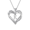 thumbnail image 3 of Ladies Double Heart Diamond Necklace With 26 English Letters Couple Necklace, 3 of 8