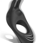 Imimi 3-in-1 Ring Pair Vibrator Pennis Ring Vibrates for Men, Stronger Erection, Rings Rabbit Vibrator Clitoris Testicles Stimulator Penis Ring Sex Toy for Couples(Black)