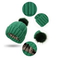 thumbnail image 3 of GENEMA Simple Fashion Knitted Hat with pompom Thick Warm Personality Knitted Hat Solid Color Autumn & Winter for Ladies Women, 3 of 16