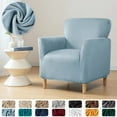 thumbnail image 6 of AIGIA Soft Velvet Tub Chair Cover Elastic Club Armchair Slipcovers for Living Room Single Sofa Covers Washable, 6 of 14