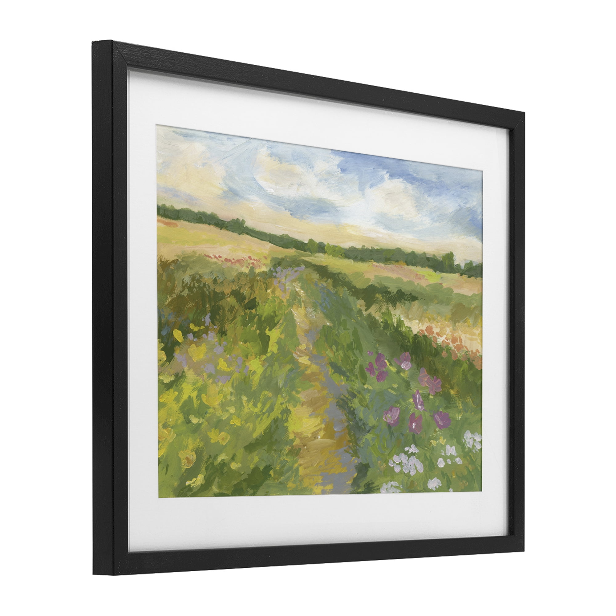 Stupell Industries Windswept Flower Field Black Framed Print Under Glass, design by Victoria Barnes