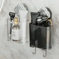 thumbnail image 1 of Suction Cup Bathroom Storage Rack | Wall Mounted Organizer Box | Clear Gray Plastic | No Drill Installation | 8.66 x 3.98 x 2.24 Inches, 1 of 7