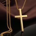 thumbnail image 3 of Jiamiaoi Cross Necklace for Men 316L Stainless Steel Mens Cross Necklace Stainless Steel Cross Pendant Necklace in Color Silver/Black/Gold, Nickel Free Steel Cross Necklaces Chain 22In-26In, 3 of 8