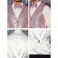 thumbnail image 6 of NOMADIC NOOK Men's Disco Shiny Sequin Sleeveless Suit Waistcoat Set with Bow Tie 2 Packs, 6 of 6