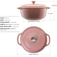 thumbnail image 2 of Pink Enamel Cast Iron Dutch Oven 6 Qt. - , Non-Reactive, Easy to Clean, 2 of 7